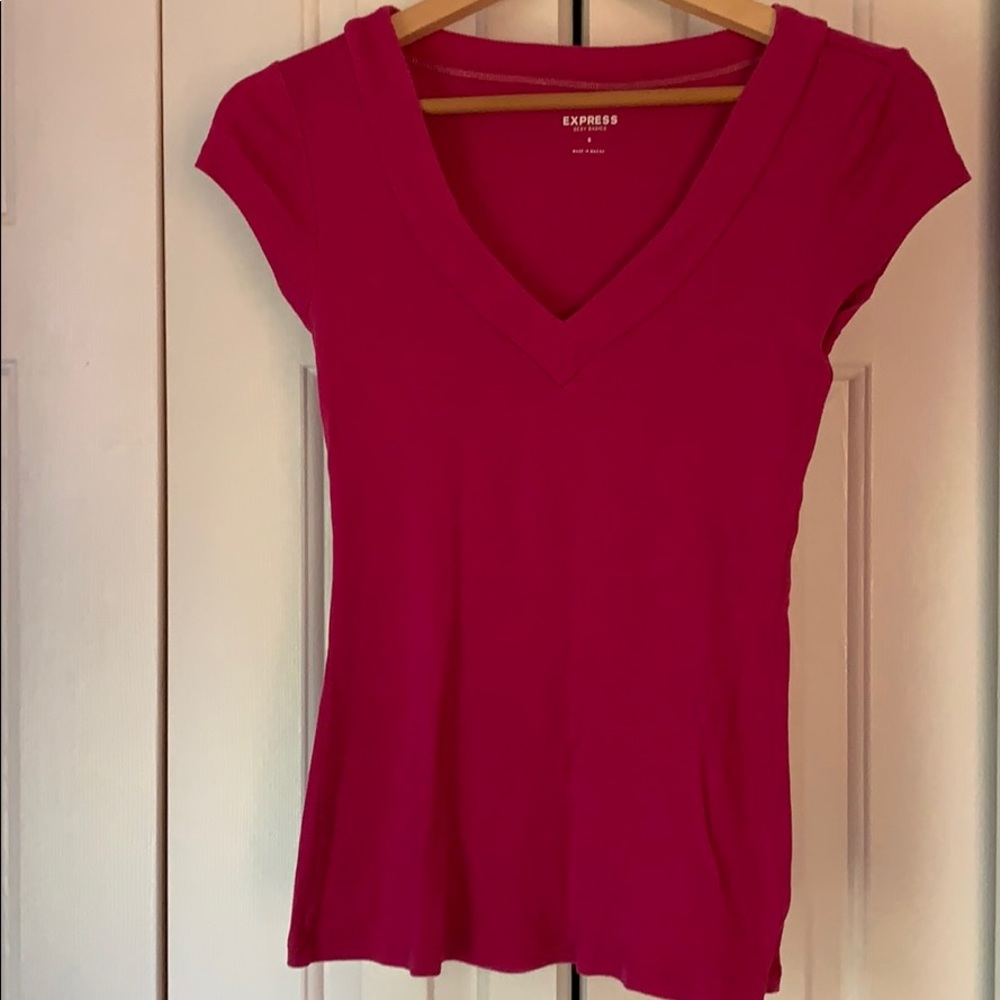 Express hot pink form fitting top size S